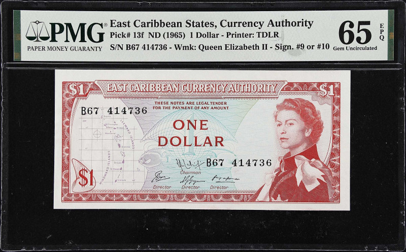 EAST CARIBBEAN STATES. East Caribbean Currency Authority. 1 Dollar, ND (1965). P...