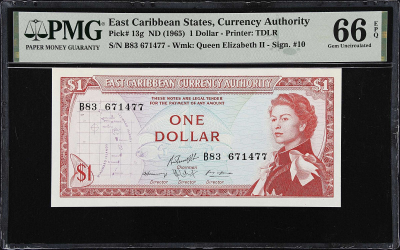 EAST CARIBBEAN STATES. East Caribbean Currency Authority. 1 Dollar, ND (1965). P...