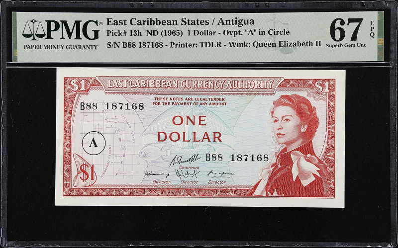 EAST CARIBBEAN STATES. East Caribbean Currency Authority. 1 Dollar, ND (1965). P...