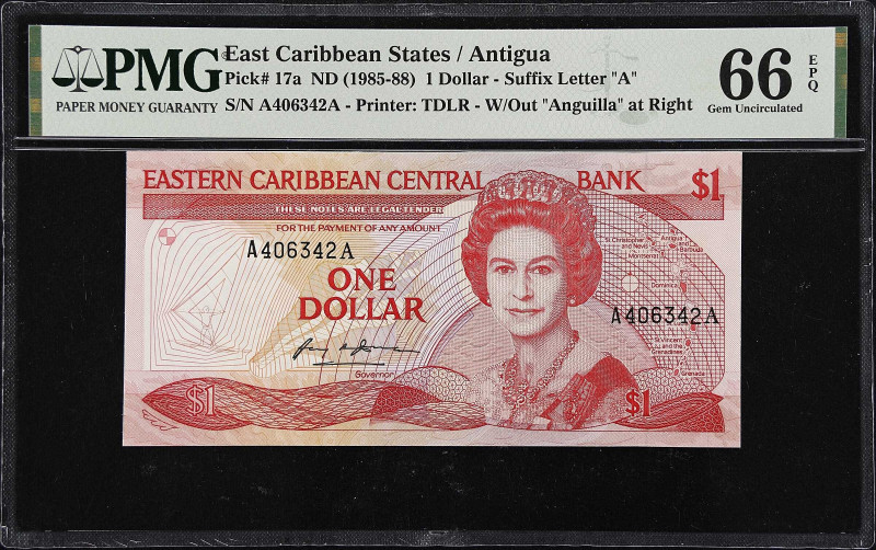 EAST CARIBBEAN STATES. Eastern Caribbean Central Bank. 1 Dollar, ND (1985-88). P...