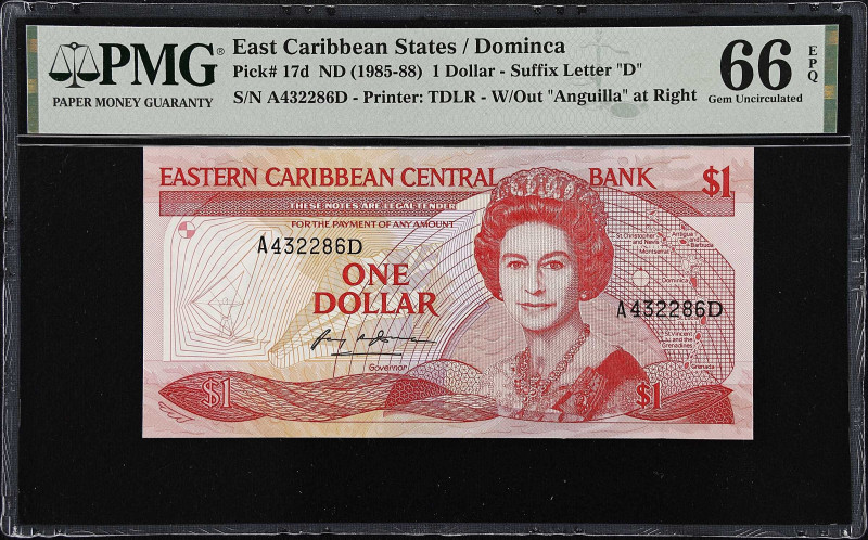 EAST CARIBBEAN STATES. Eastern Caribbean Central Bank. 1 Dollar, ND (1985-88). P...