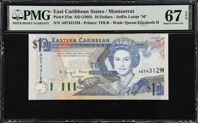 EAST CARIBBEAN STATES. Eastern Caribbean Central Bank. 10 Dollars, ND (1993). P-...