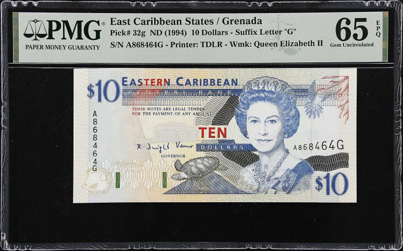 EAST CARIBBEAN STATES. Eastern Caribbean Central Bank. 10 Dollars, ND (1994). P-...