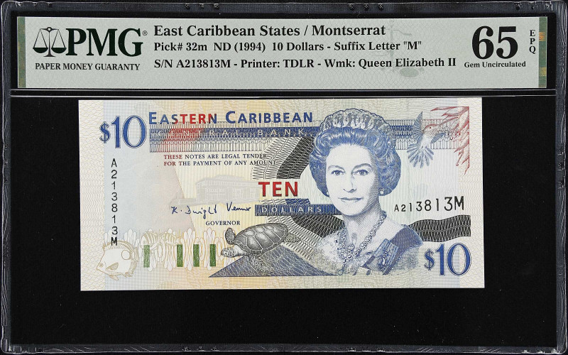 EAST CARIBBEAN STATES. Eastern Caribbean Central Bank. 10 Dollars, ND (1994). P-...