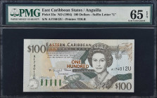EAST CARIBBEAN STATES. Eastern Caribbean Central Bank. 100 Dollars, ND (1994). P-35u. PMG Gem Uncirculated 65 EPQ.
A sought after type from TDLR. Suf...