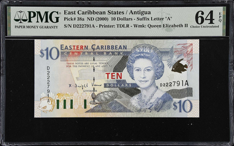 EAST CARIBBEAN STATES. Eastern Caribbean Central Bank. 10 Dollars, ND (2000). P-...