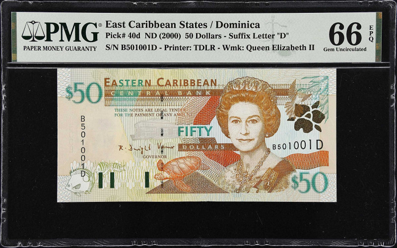 EAST CARIBBEAN STATES. Eastern Caribbean Central Bank. 50 Dollars, ND (2000). P-...