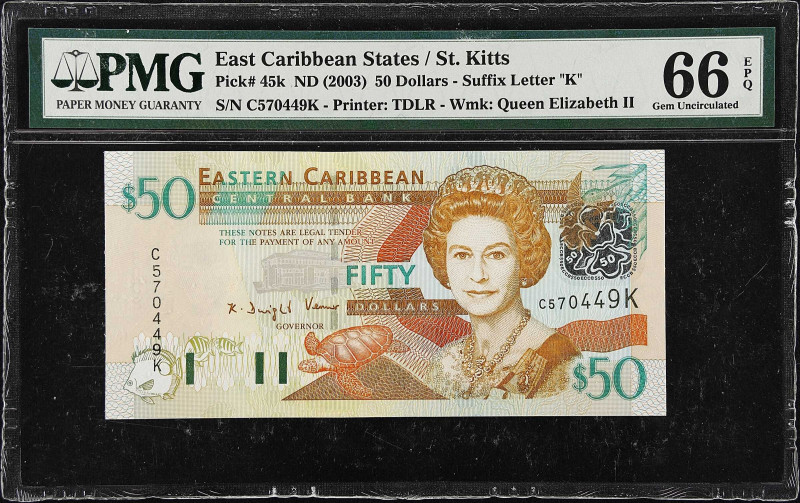 EAST CARIBBEAN STATES. Eastern Caribbean Central Bank. 50 Dollars, ND (2003). P-...