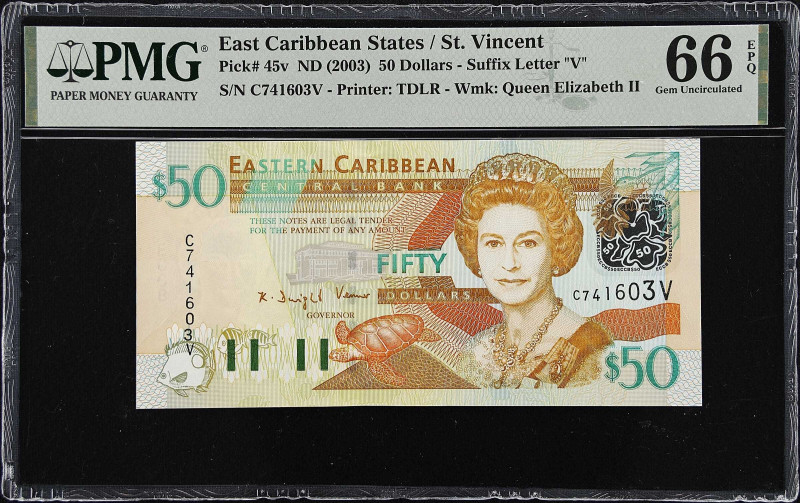 EAST CARIBBEAN STATES. Eastern Caribbean Central Bank. 50 Dollars, ND (2003). P-...