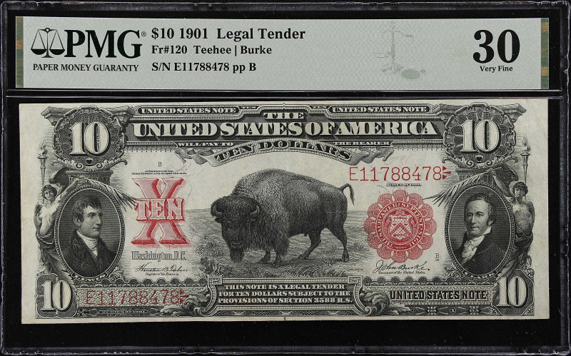 Fr. 120. 1901 $10 Legal Tender Note. PMG Very Fine 30.
Teehee - Burke signature...