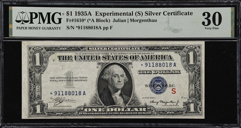 Fr. 1610*. 1935A $1 Silver Certificate Star Note. (S) Experimental. PMG Very Fin...