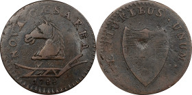 1788 New Jersey Copper. Maris 50-f, W-5475. Rarity-3. Head Left. VF-25 (PCGS).
153.5 grains. Another lovely Maris 50-f fit for an advanced collection...