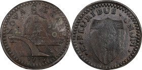 1787 New Jersey Copper. Maris 59-o, W-5325. Rarity-5+. Sawtooth. EF-40 (PCGS).
160.1 grains. An enduringly popular and very scarce variety, identifia...
