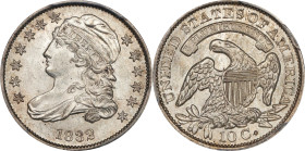 1832 Capped Bust Dime. JR-2. Rarity-2. MS-64 (PCGS). CAC.
Lustrous, softly frosted surfaces exhibit an attractively original antique silver appearanc...