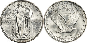 1925 Standing Liberty Quarter. MS-67 FH (PCGS).
The frosty surfaces of this smooth and appealing Superb Gem offer radiant ice-white brilliance, razor...