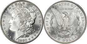 1880-S Morgan Silver Dollar. MS-68 (PCGS).
Quality conscious bidders are sure to compete vigorously for the honor of securing this virtually pristine...