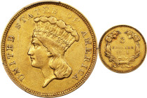 1854-O Three-Dollar Gold Piece. Winter-2. EF-45 (PCGS). CAC.
A fully original, CAC-approved example of this key date three-dollar gold issue, and a s...