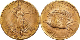 1908 Saint-Gaudens Double Eagle. No Motto. MS-67 (PCGS).
A lovely example of this classic type issue from the earliest years of the Saint-Gaudens dou...