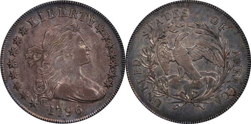 1796 Draped Bust Silver Dollar. BB-65, B-5. Rarity-3-. Large Date, Small Letters...