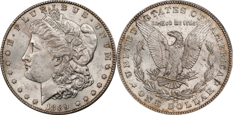 1889-CC Morgan Silver Dollar. MS-63 (PCGS).
An exceptional example of one of th...