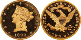 1892 Liberty Head Eagle. JD-1, the only known dies. Rarity-6-. Proof-63 (PCGS). CAC. OGH.
Our first offering for the 1892 Liberty Head eagle in more ...