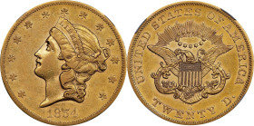 1854-S Liberty Head Double Eagle. AU-55 (NGC).
In this fabulous sale we are pleased to present advanced Liberty Head double eagle enthusiasts with mu...