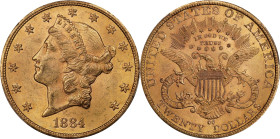 1884-CC Liberty Head Double Eagle. MS-63 (PCGS).
A remarkably well preserved and attractive example of this popular Carson City Mint issue. Undeniabl...
