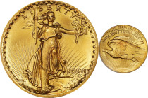 MCMVII (1907) Saint-Gaudens Double Eagle. High Relief. Wire Rim. MS-67 (PCGS).
This virtually pristine coin presents intense mint luster on predomina...