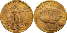 1907 Saint-Gaudens Double Eagle. Arabic Numerals. MS-66+ (PCGS).
The exquisite Superb Gem surfaces on this coin will appeal to even the most discerni...