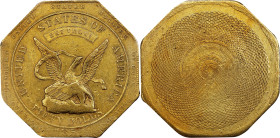 1851 Augustus Humbert $50. Reeded Edge. K-6. Rarity-4. 887 THOUS., Target Reverse. AU-58 (PCGS).
This is a superior coin that ranks among the finer H...