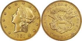 1861 Clark, Gruber & Co. $20. K-8. Rarity-5+. EF-45 (PCGS). CAC.
Here is a significant offering of this rare and seldom encountered large size gold c...