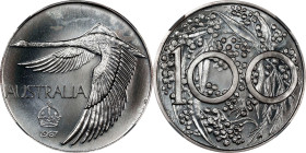 AUSTRALIA. Silver Dollar Pattern, 1967. London (Pinches) Mint. Elizabeth II. NGC MS-67.
KMX-M2. Mintage: 1,500. Andor Meszaros issue. An ever-popular...
