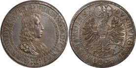 AUSTRIA. Holy Roman Empire. 2 Talers, ND (1646). Hall Mint. Archduke Ferdinand Karl. NGC MS-62.
Dav-3363; KM-934. Weight: 57.08 gms. Quite elegant an...