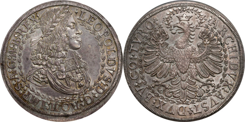 AUSTRIA. Holy Roman Empire. 2 Talers, ND (1680-86). Hall Mint. Leopold I. NGC MS...