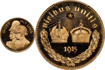 AUSTRIA. Franz Joseph & Wilhelm II/Austro-Hungarian & German Alliance Gold Medal, 1915. Vienna Mint. PCGS SPECIMEN-67.
Wurzbach-2766. By R. Neuberger...