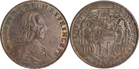 AUSTRIA. Salzburg. Taler, 1748-FMK. Salzburg Mint. Andreas Jakob von Dietrichstein. NGC MS-62.
Dav-1245; KM-354. A fairly SCARCE type in elevated sta...