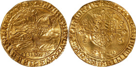 BELGIUM. Brabant. Cavalier d'Or, ND (1434-37). Brussels Mint. Philippe "the Good". PCGS Genuine--Bent, AU Details.
Fr-27; Delm-63. Weight: 3.62 gms. ...