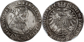 BOHEMIA. 1/2 Taler, 1559. Kuttenberg Mint. Ferdinand I. NGC VF-20.
KM-(MB)-128; Dietiker-97. A minor denomination that is not often encountered, this...