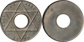 BRITISH WEST AFRICA. Duo of Uniface Copper-Nickel Trial 1/10 Penny Strikes (2 Pieces), 1920. Birmingham (Kings Norton) Mint. George V. Both PCGS SPECI...