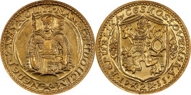 CZECHOSLOVAKIA. 2 Ducats, 1933. Kremnica Mint. NGC MS-61.
Fr-1; KM-9; Novotny-17. Mintage: 4,671. A wonderful example, with soft luster and sharp det...