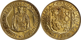 CZECHOSLOVAKIA. Ducat, 1927. Kremnica Mint. NGC MS-64.
Fr-2; KM-8; Novotny-16. A majestic near-Gem example, this specimen glistens with an intense de...