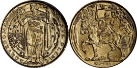 CZECHOSLOVAKIA. Gold Medallic Ducat, 1929. Kremnica Mint. NGC MS-64.
Fr-10; KMX-7; Novotny-II.C (RR). By O. Spaniel; Mintage: 1,631. Commemorating th...
