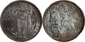 CZECHOSLOVAKIA. Silver Medallic 10 Ducats, 1929. Kremnica Mint. NGC MS-64.
cf. Fr-8 (for gold issue); KMX-6; cf. Novotny-II.A (same). By O. Spaniel. ...