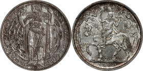 CZECHOSLOVAKIA. Silver Medallic 5 Ducats, 1929. NGC MS-66.
KMX-M5. By O. Spaniel. Commemorating the 1,000th anniversary of Christianity in Bohemia. O...