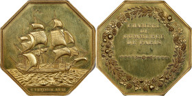 FRANCE. Paris. Chamber of Commerce Gold Octagonal Jeton, "Year XI" (1985). PCGS SPECIMEN-63.
Weight: 39.77 gms. A rather unusual modern re-issue of a...