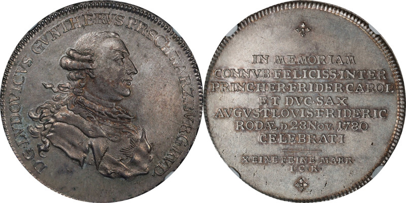 GERMANY. Schwarzburg-Rudolstadt. Taler, 1780-ICK. Saalfeld Mint. Ludwig Gunther ...