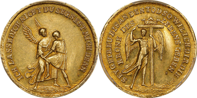 GERMANY. Medallic Issues. Parabolical Gold Medal of Ducat Weight, ND (ca. mid-18...