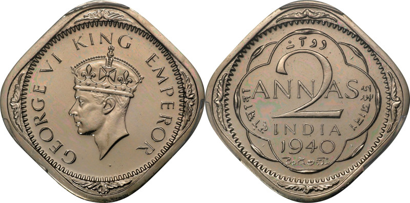 INDIA. 2 Annas Restrike, 1940-(C). Calcutta Mint. George VI. PCGS PROOF-64.
KM-...