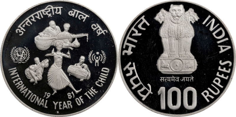 INDIA. 100 Rupees Piefort, 1981-B. Bombay Mint. NGC PROOF-68 Ultra Cameo.
KM-P1...