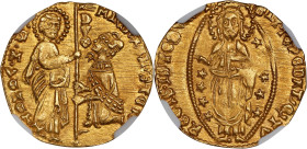 ITALY. Venice. Zecchino (Ducat), ND (1400-13). Venice Mint. Michele Steno. NGC MS-65.
Fr-1230; Biaggi-2858. About as alluring and majestic as one wil...